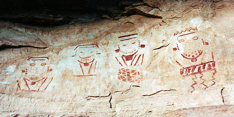 The Four Faces rock art panel