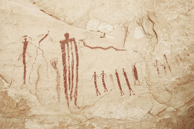 Barrier Canyon Style rock art panel