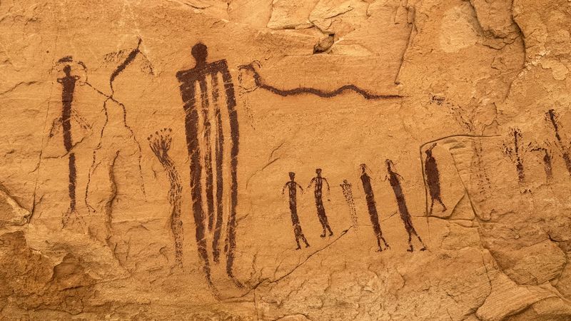 Barrier Canyon Style rock art panel