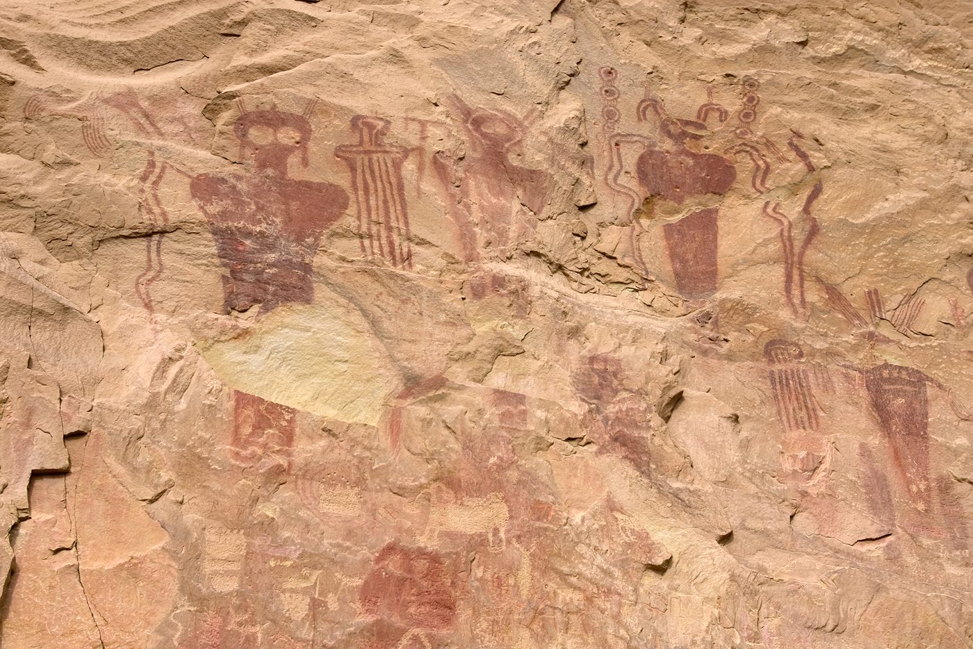 Barrier Canyon Style painted figures at Thompson Springs