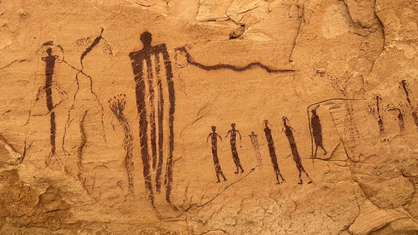 Barrier Canyon Style rock art panel