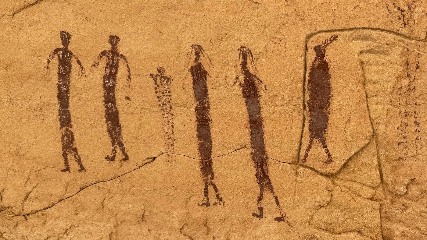 Barrier Canyon Style rock art panel