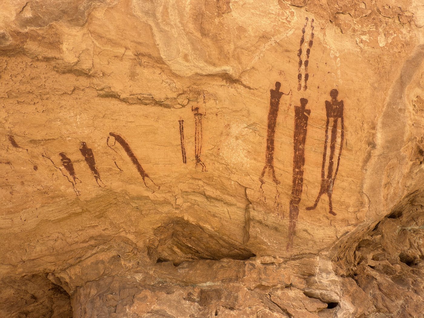 Barrier Canyon Style rock art panel